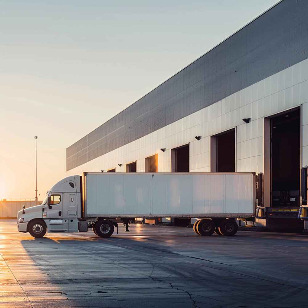 truck next to loading dock